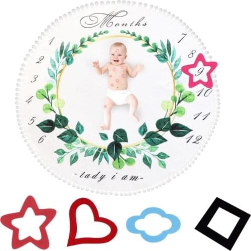 1Set Newborn Baby Growth Milestone Blanket Costume Photography Props Photo Frame Mini Small Photography Accessories