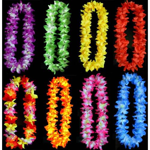 100cm Hawaiian Artificial Flowers leis Garland Necklace Flowers DIY Hawaii Beach Party home decor birthday