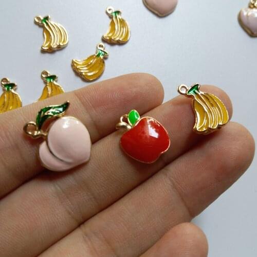 10pcs/set Multi color fruit alloy craft accessories for jewelry making DIY accessories brooch clothing decoration craft supplies