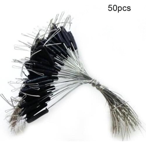 100Pcs/Set Black Double Hooks Contactor Device Line Eight Bean Line Space Bifurcation Fishing Space Swivel Accessories Tool L0K0