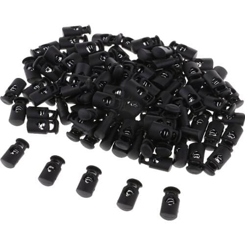 100 Pieces Plastic Paracord Cord Locks Clip Buckle Toggle 1 Hole Toggle Stoppers 20x10mm
