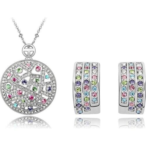 2016 new design cheap crystal jewelry set for women