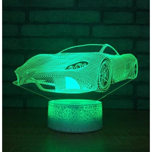 3D Illusion Night Light Remote Control Sports Car Model Acrylic LED Table Desk Lamp for Home Decor Creative Gift