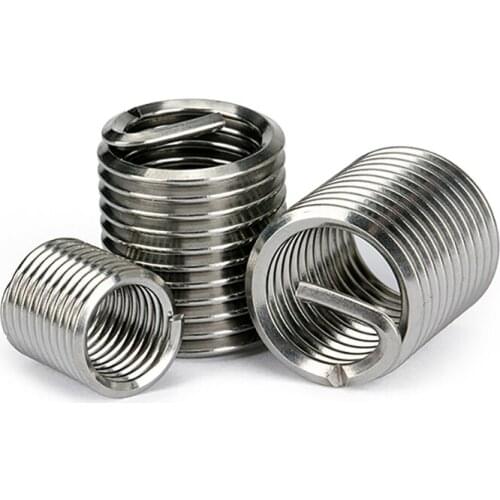 50pcs M6*1.0*2D Wire Thread Insert Stainless Steel 304 Wire Screw Sleeve, M6 Screw Bushing Helicoil Wire Thread Repair Inserts