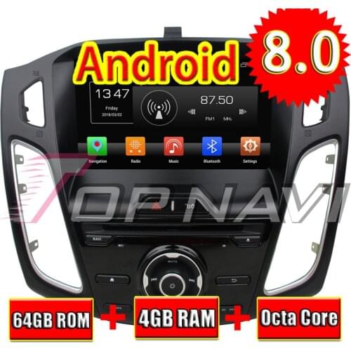 Topnavi Android 8.0 Car DVD Player Head Unit for Ford Focus 2012 2013 2014 2015 2016 GPS Navigation Audio Stereo Octa Core 2 Din
