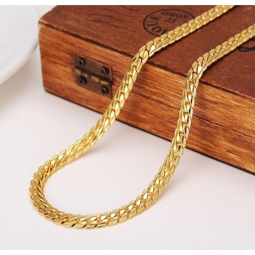 Bangrui Gold Color Vintage Chokes Snake Chain Necklace 6 MM Chain Men Punk Jewelry Wholesale Gold Chains for Women Kpop Collares