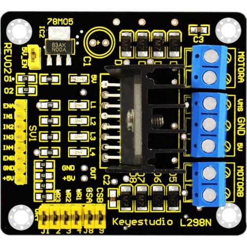 Free shipping! Keyestudio New L298N Shield Dual H Bridge DC Stepper Drive Controller Board Module for arduino smart car robot