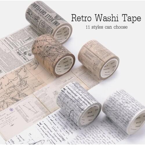 Retro Washi Tape Set Decorative Wash Bullet Journal Washi Decorada Stickers Vintage Decoration Scrapbooking Masking Washi Tape