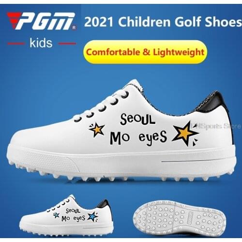 Pgm Children Golf Shoes Boys Girls Cushioning Lightweight Sneakers Kids Sport Outdoor Sneakers Teenager Running Antiskid Shoes
