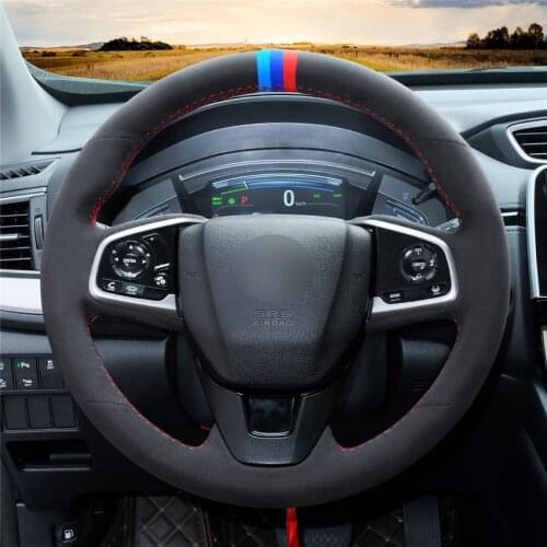 DIY Anti-Slip Wear-Resistant Steering Wheel Cover For Honda Civic 10th CR-V Clarity 2016-2021 Car Interior Decoration