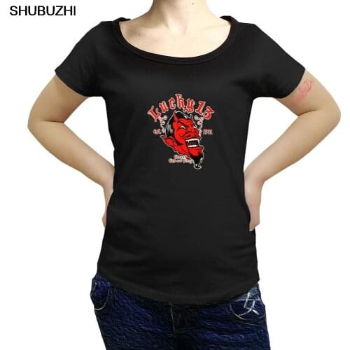 Cotton tshirt Authentic LUCKY 13 Devil Grease Gas And Glory Rockabilly T-Shirt shubuzhi Unisex Fashion women T Shirts sbz169