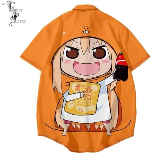Himouto! Umaru-chan 3D Printing Unisex Shirt Casual Short Sleeve Cool Loose Button Streetwear Japanese Anime Overclothes