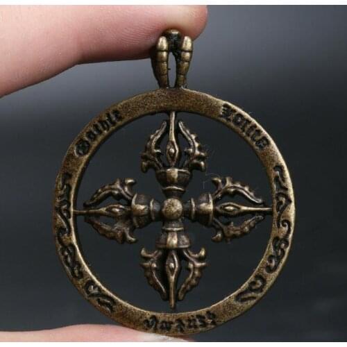 Chinese Bronze Exquisite Tantra Amulet Xiangmo-chu Pestle Pendant Exorcise Evil Spirits Statue