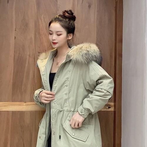 2020 Fashion korean rivet women jacket 90% white down wind proof womens coats thick loose size super warm winter long parker