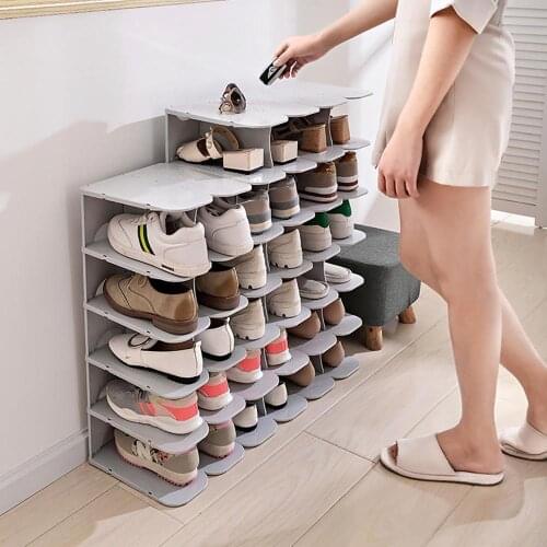 Multi-layer Free assembly Shoe Organizer Shoe Rack Multifunctional Simple Shoe Shelf For 5 Pairs Shoes Home Decorations