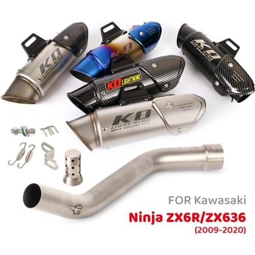 Motorcycle Mid Pipe Exhaust Muffler Pipe For kawasaki ZX-6R ZX636 2009 2010 2011 2012 2013 2014 2015 2016 2017 2018 2019 2020