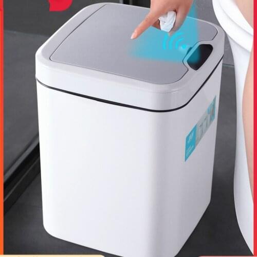 Trash Can Sensor Smart Household Toilet with Lid Bathroom Kitchen Dedicated Living Room Wastebasket Creative with Lid Simple