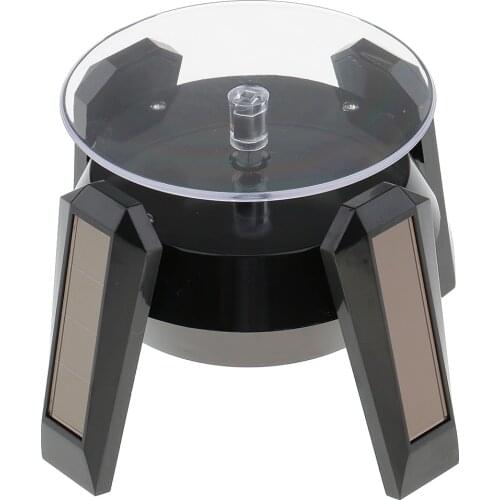 Solar Powered 360 Rotating Phone Jewelry Display Stand Turn Table LED Light
