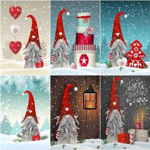 GATYZTORY Paint By Number Cartoon Santa Claus HandPainted Painting Art Gift DIY Pictures By Number Snowfield Scenery Kits Home D