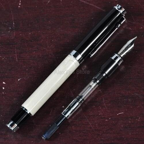Duke Celluloid White Fountain Pen Quicksand Leonardo Da Vinci Beautiful Style Medium Nib Gift Pen Office & Home Supplies