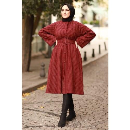 Crowbar Pattern Button Down Cap Dress Turkey Muslim Fashion Hijab Islam Clothing Dubai Istanbul Istanbulstyles 2021