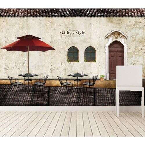 Custom photo mural wallpaper,Retro nostalgia cafe landscape 3d wallpaper,coffee shop living room TV wall bedroom papel de parede