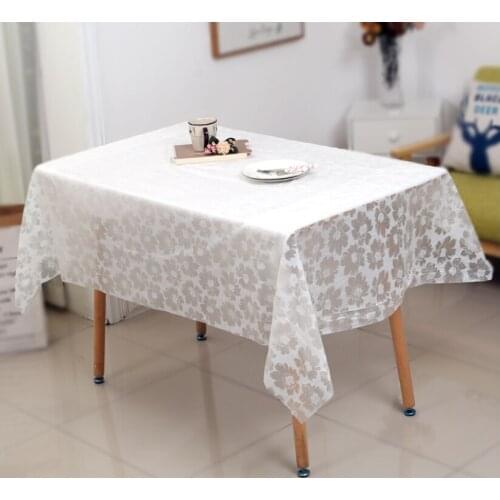 140*280cm Rectangular Waterproof Disposable Tablecloth, Oil-Proof,Disposable Plastic Household Thickened Table Cloth Print Peony