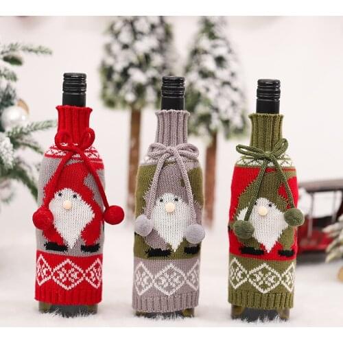 Navidad Christmas Wine Bottle Dust Cover Merry Christmas Decor for Home Christmas Table Decor Xmas Gift Happy Noel New Year 2022