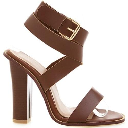 Big Size 9 10 11-17 high heels sandals women shoes woman summer ladies Double buckle