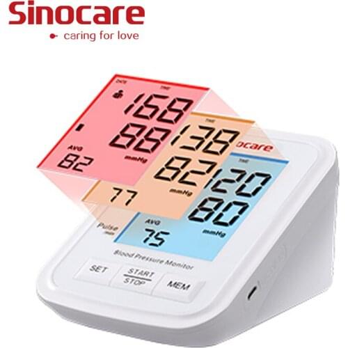 SINOCARE Sphygmomanometer Arm Blood pressure monitor LCD Heart Beat Meter Tonometer