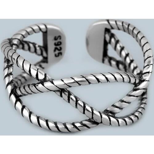 Ins Style Vintage Cross Chains Rings for Women Men Lover Finger Ring Minimalist Jewelry Boho Wholesale