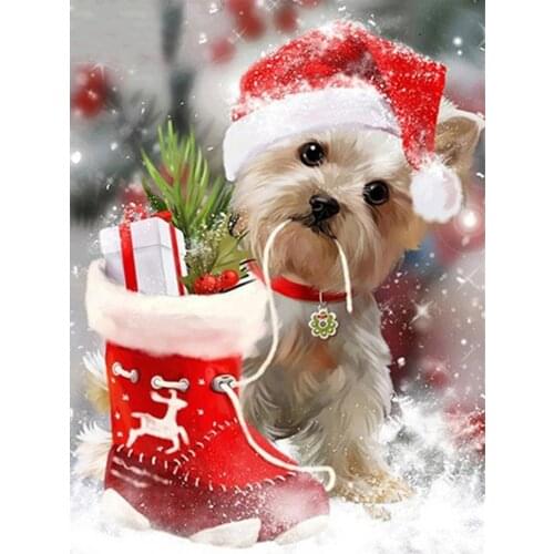 YIBRIGHT Full Square/Round drill diamond Painting Christmas dog pals 5D DIY diamond embroidery mosaic Decoration painting