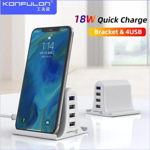 30W Quick Charge 3.0 Multi USB Charger Mobile Phone Charger Max 3A EU US UK Destop Charger For iPhone12 QC3.0 Charger