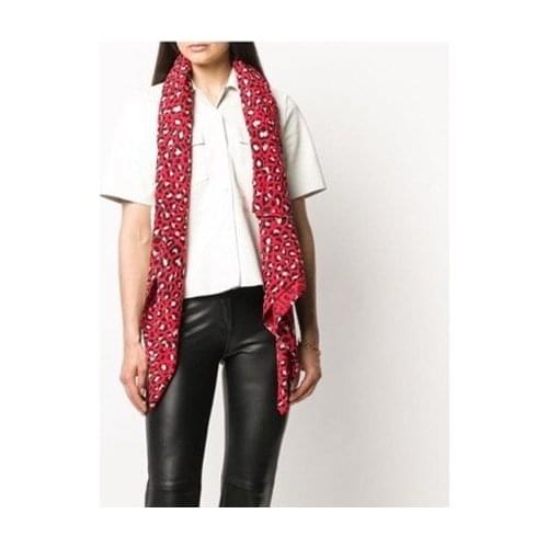 Women Leopard Print Silk Scarf 2021 New Summer Ladies Oversized Sunscreen Colorful Scarves
