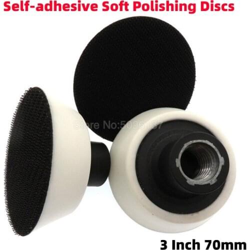 1Pcs 3 Inch 70MM White 5/8-11 Electric Sanding Sponge Hook Loop Buffer Disc Sander Back-up Pad Backing Discs Power Polishing