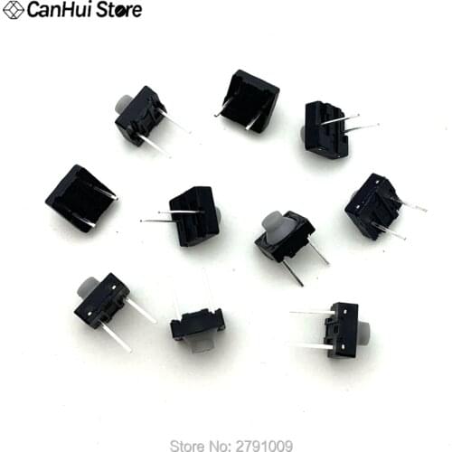 10pcs Touch switch 8*8*5 Pin 5H Silica Gel Silent Button 8*8*5MM Two Feet Pin Conductive Silicone Button switch 2pin 8x8x5 mm