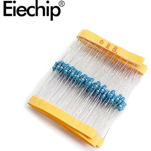 100pcs/lot 1/4W 1% Metal film resistor 6.8R 0.25W resistance 6.8 ohm Throught Hole