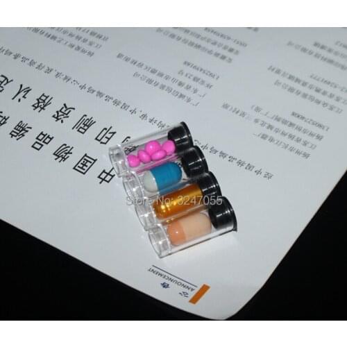 2ml Portable Medicine Powder Refillable Bottle, Empty Clear Convenient Travel Capsules Storage Bottle, Pills/Tables Container