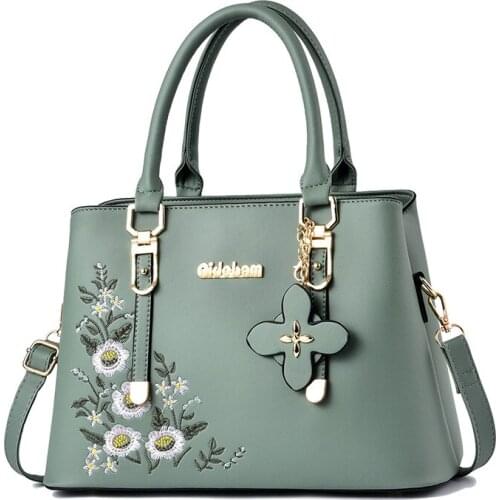 2021 Vintage Handbag Casual Tote Fashion Embroidery Messenger Bags Shoulder Bag Top-Handle Purse Wallet Leather Female bag