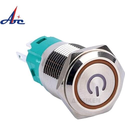 40pcs 16mm Waterproof Metal Push Button Switch With LED light RED BLUE GREEN YELLOW Self-locking Momentary