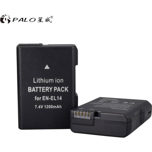 PALO 7.4V 1200mAh EN-EL14 Batteries ENEL14 EN EL14 Camera Battery Pack For Nikon D5200 D3100 D3200 D5100 P7000 P7100 MH-24