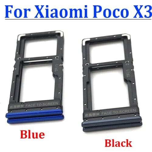 50Pcs For Xiaomi Poco X3 NFC SIM Card Tray Slot Holder Adapter Socket Poco X3 Sim Tray Holder Replacement Part