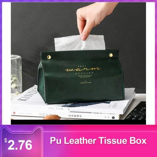 Pu Leather Tissue Box Paper Towel Dispenser Bathroom Paper Towel Holder Toilet Tissue Dispenser