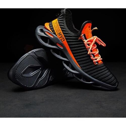 Big Size Twist Soles Breathable Sneakers Man Sport Shoes Men Running Shoes Mens Sports Shoes Gym Black Orange Scarpa Uomo D-416