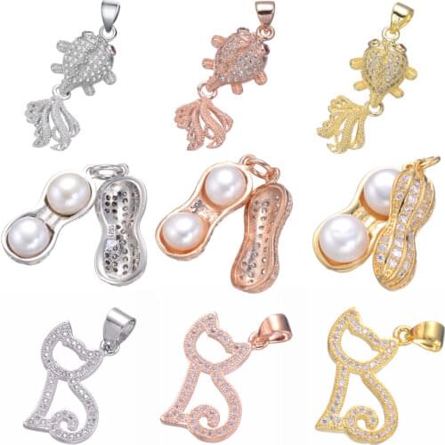 Hot Selling Jewelry Cute Gold Fish Charms For Jewelry Making Diy Micro Pave Jewelry Shining Zircon Copper Floating Charms Bijoux