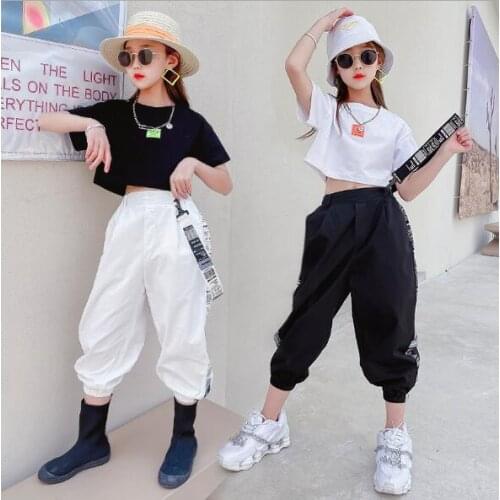 Baby Girls Clothes Sets 2021 Summer New Teenage Tops And Loose Pants 2pcs Outfits Fashion Children Clothing 6 8 10 12 14Years