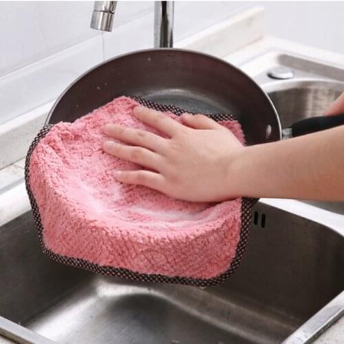 Kitchen Dish Towel Microfiber Fish Scale Cloth Super Absorbent Towel For Kitchen Non-stick Oil Thickened Table Cleaning Wipes