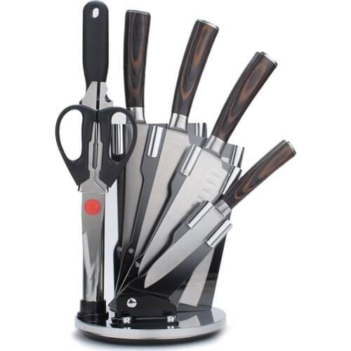 Kitchen Knives 7 Piece Suit Solid Wood Handle Stainless Steel Knives Slicing Chef Chopping Knife Cooking Accessory Tools