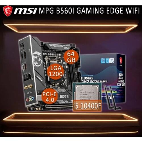 MSI MPG B560I GAMING EDGE WIFI Gaming Motherboard With Intel Core i5 10400F Motherboard Combo i5 DDR4 M.2 Intel B560 Placa-mãe