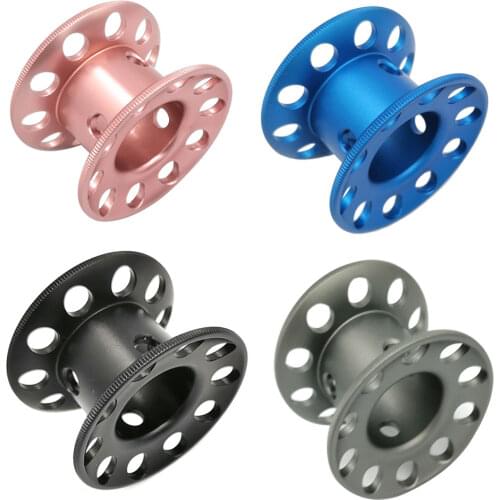Mini Blank Aluminum Alloy Diving Finger Spool Tech Wreck Cave Reel Dive Diver Freediving Line Guide Reel Holder For DIY 15M line